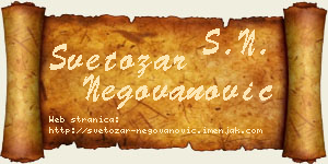Svetozar Negovanović vizit kartica